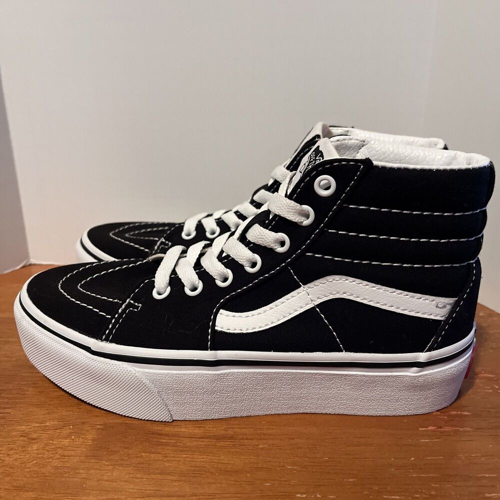 Vans Off‎ The Wall SK8 Hi Kids 3 Sneakers Filmore Black Canvas High Tops Shoes - Picture 4 of 9